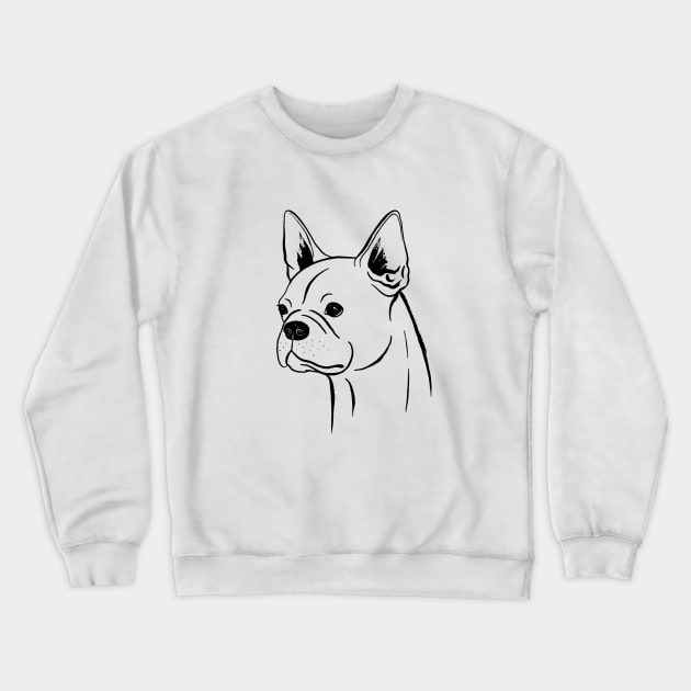 Boston Terrier (Black and White) Crewneck Sweatshirt by illucalliart